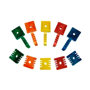 1 3/4"H x 1 1/2"W x 0.25"L Full Color Groovy Block Thin (10)