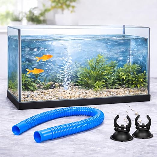 Petzlifeworld Aquarium Flexible Blue Hose Pipe 2.5 Ft | Air & Water Tube for Top Power Filter Pump | 1.7 cm Diameter with Suction Cups - Bild 2