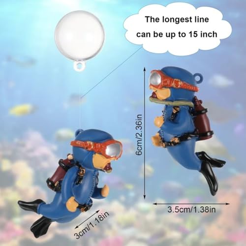 Petzlifeworld 2 Pcs Floating Mini Cute Photo Diver Aquarium Fish Tank Simulation Decoration Ornaments | Made with Eco Friendly Resin | No Harm to Fish - Bild 8