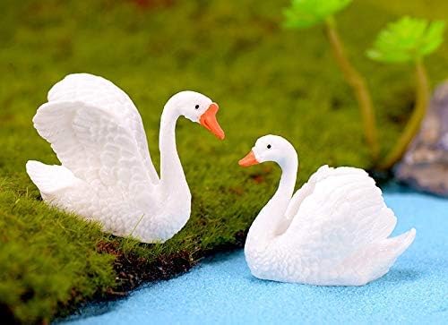 PetzLifeworld Mini Swan (4 * 4 * 3 Cm) Landscape Miniature Toys for Decoration, Fairy Garden Decorations Ornament Resin Craft White (Pack of 5) - Bild 3
