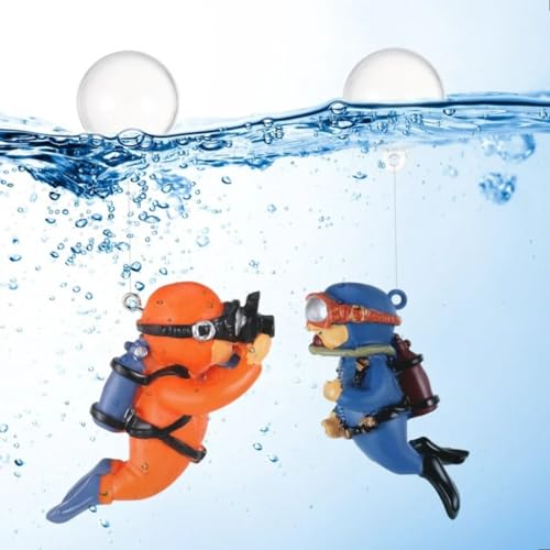 Petzlifeworld 2 Pcs Floating Mini Cute Photo Diver Aquarium Fish Tank Simulation Decoration Ornaments | Made with Eco Friendly Resin | No Harm to Fish - Bild 2