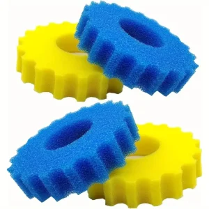 PetzLifeWorld Aquarium 4 Pcs Pond Filter Replacement Foam Sponge | Compatible with CPF-2500 (2 Pcs Blue & 2 Pcs Blue) Durable, Reusable Mechanical Filter Media for Pressure Pond Filters and Koi Ponds