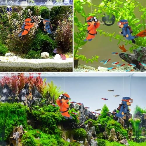 Petzlifeworld 2 Pcs Floating Mini Cute Photo Diver Aquarium Fish Tank Simulation Decoration Ornaments | Made with Eco Friendly Resin | No Harm to Fish - Bild 4