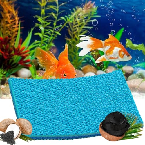 YEE Activated Carbon Infused 8D Multilayer Reusable Cotton Cloth Sponge Filter Pad for Aquarium Cannister,Top,Sump Filter Media Koi Pond Bio Chemical Filter Sponge - Bild 2