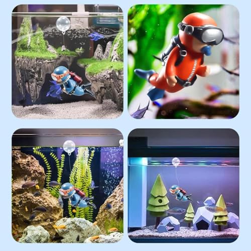 Petzlifeworld 2 Pcs Floating Mini Cute Photo Diver Aquarium Fish Tank Simulation Decoration Ornaments | Made with Eco Friendly Resin | No Harm to Fish - Bild 3