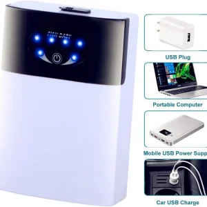 PetzLifeworld Premium White SingleWay Airpump AC/DC -VY-198|with Air Tube and Air Stones |for Aquarium,Fishing and Power Outage|with USB Plug Can Connect with Mobile Charger or Laptop Or Car Charger