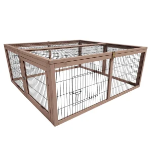 Woodland rabbit hutch jumper forest taupe 120x120x48cm