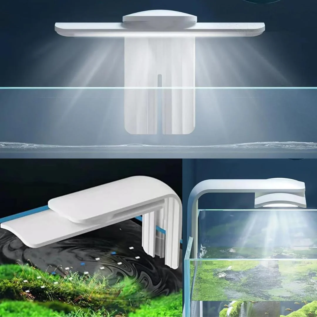 Petzlifeworld 6 Watts Mini White 2 in 1 Rotatable Clip On LED Light for Mini Aquarium and Nano Tanks - Bild 2