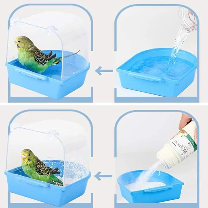 Petzlifeworld Birds Bath Tub (Random Colour) Hanging Bath Tub Birds Cage Acessories Suitable for All Small Birds | Made of Plastic | Non Breakable - Bild 3