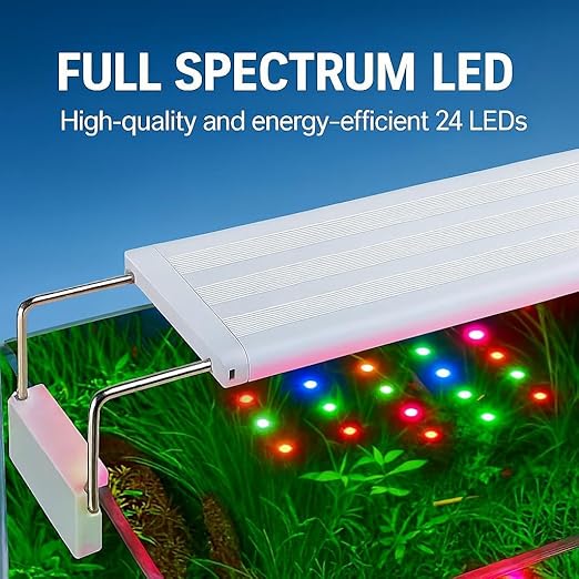 Petzlifeworld P-600 Series LED Aquarium Light – Full Spectrum High Brightness, Extendable Brackets (57–67cm), Energy-Saving Fish Tank Lighting for Freshwater & Saltwater Plants - Bild 7