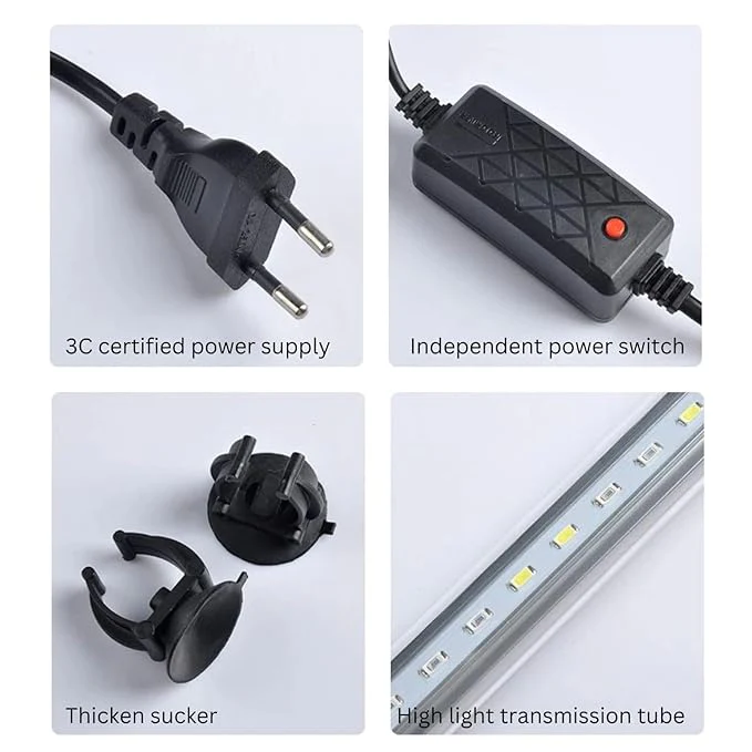 Blue Pet T4 Series Glass Aquarium Submersible LED Light/Lamp for Fish Tank (Light Color: WRGB+ Blue, White) - Bild 7