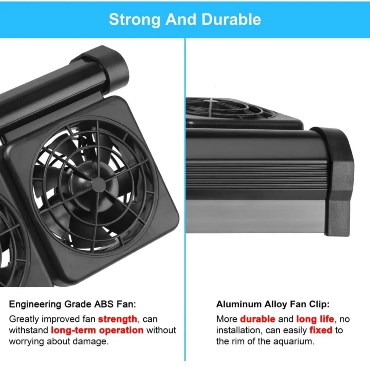 Petzlifeworld Four Head (Black) Fish Tank Cooling Fan System, 2 Wind Speed Adjustable - Bild 7