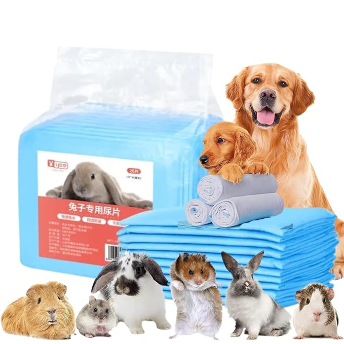 PetzLifeworld 20 Pcs - (45CM*33CM) Disposable Rabbit Pee Pads, Super Absorbent Diaper, Pet Toilet/Potty Training Pads for Guinea Pigs, Hedgehog, Hamsters, Cats, Dogs, Birds and Other Small Pets - Bild 2