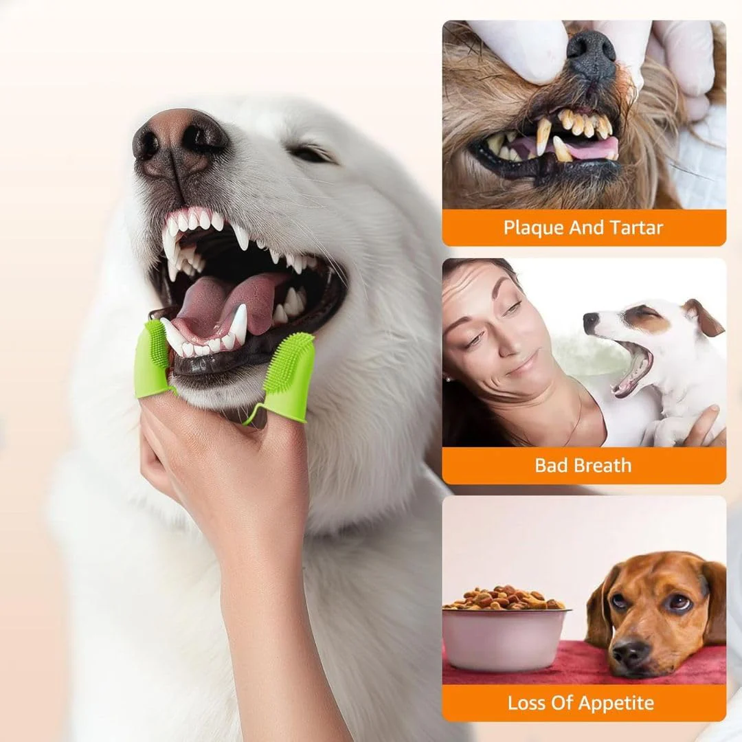 PetzLifeworld 1 Pcs (Double Finger-Random Color) Silicone Dog & Cat Finger Toothbrush | All-Around Dental Care for Dogs, Puppies & Cats - Bild 7
