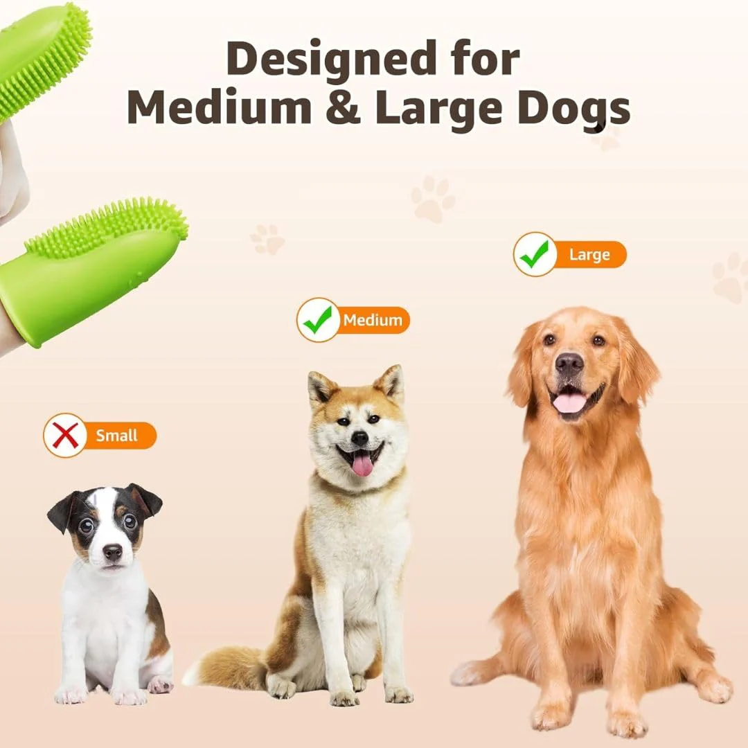 PetzLifeworld 1 Pcs (Double Finger-Random Color) Silicone Dog & Cat Finger Toothbrush | All-Around Dental Care for Dogs, Puppies & Cats - Bild 8