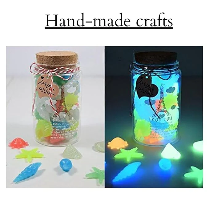 Petzlifeworld 74 Pcs Sea Creatures Shaped Luminous Stone for Fish Bowl, Garden, Ponds, Handmade Crafts - Can Glow in The Dark After Daily Exposure to Light - Bild 4
