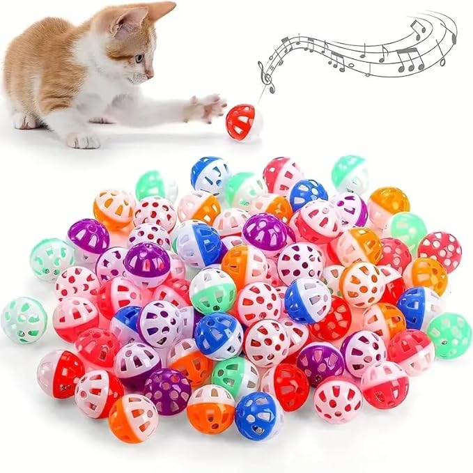 Petzlifeworld Big Lattice Cat Balls with Bell - Wiggly Jingle, Rattle, and Vibrant Colors for Interactive Play (Pack of 3) - Bild 2
