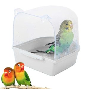 Petzlifeworld Birds Bath Tub (Random Colour) Hanging Bath Tub Birds Cage Acessories Suitable for All Small Birds | Made of Plastic | Non Breakable