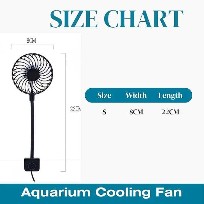 Petzlifeworld Mini USB Type Clip On Energy Saving Aquarium Fish Tank Cooling Fan | 360* Flexible | Low Noise | High Wind | Suitable for Nano Tanks - Bild 4