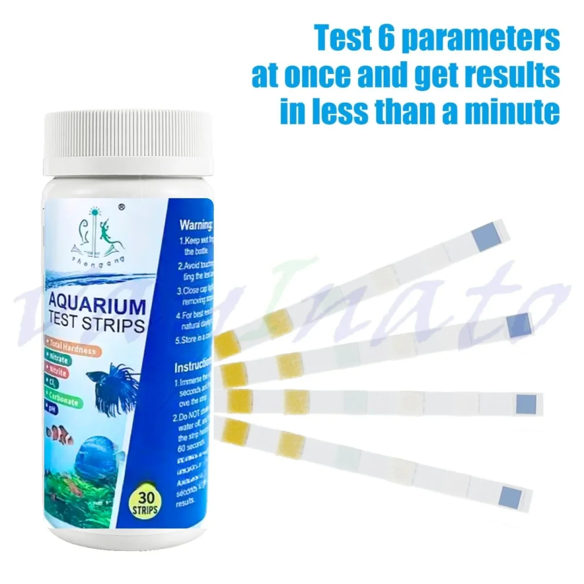 Petzllifeworld 6 in 1 Aquarium (100 Strips) Test Strips for Freshwater Saltwater | Quick and Accurate | Pond, Fish Tank and Swimming Pool - Bild 5
