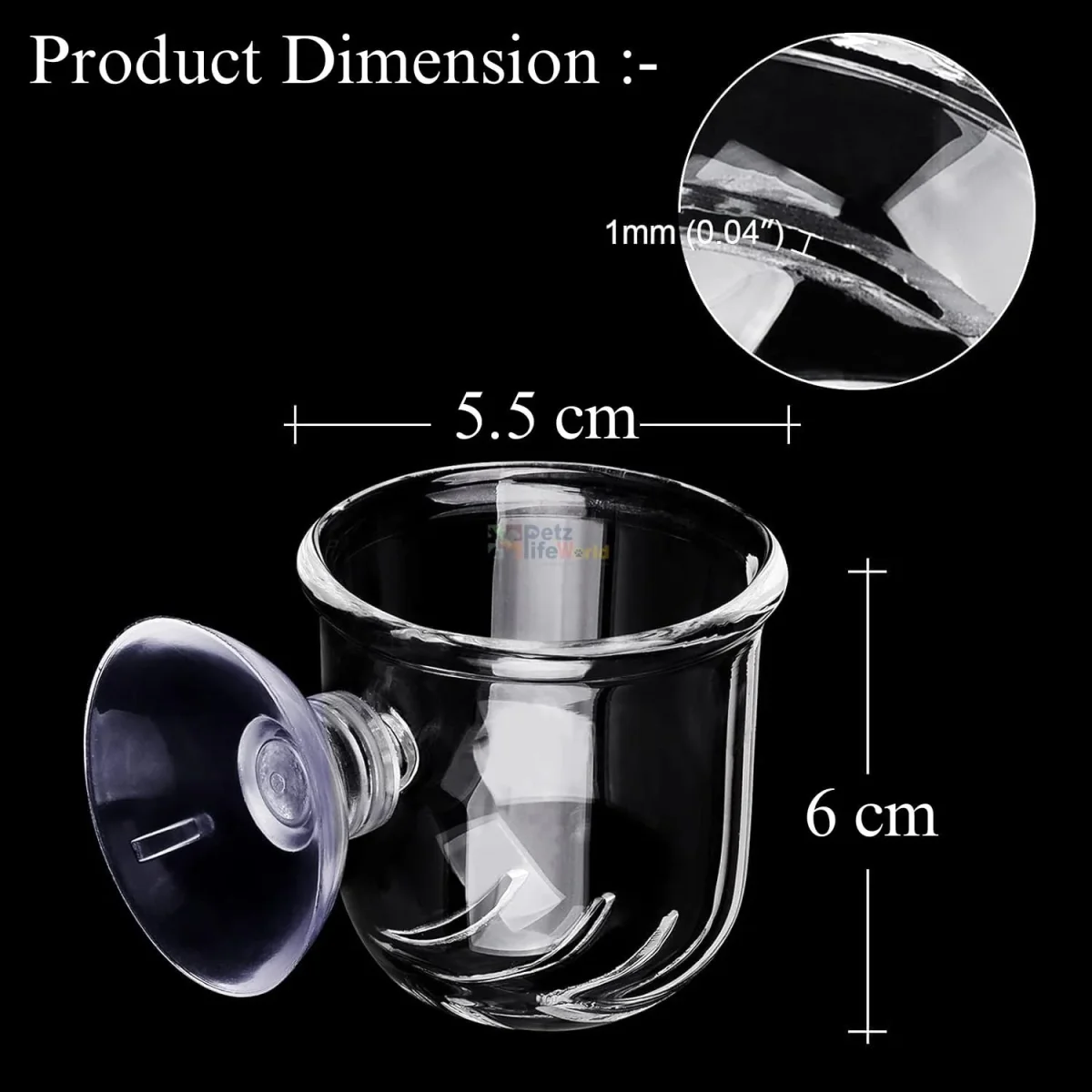Petzlifeworld Transparent Acrylic Live Blood Worms Feeding Cone with Sucker for Aquarium Fish Tank - Bild 6