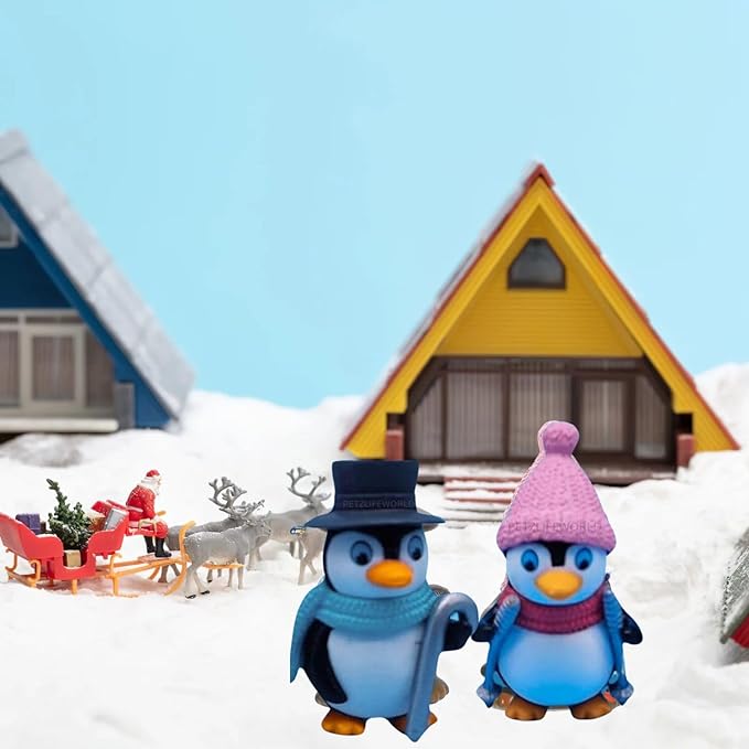 Petzlifeworld Small Natural Floating Penguin Decoration Miniature Aquarium Treasure Chest Hunter Figure Penguin Model Toy Household PVC Material Fish Tank Supplies - Bild 4