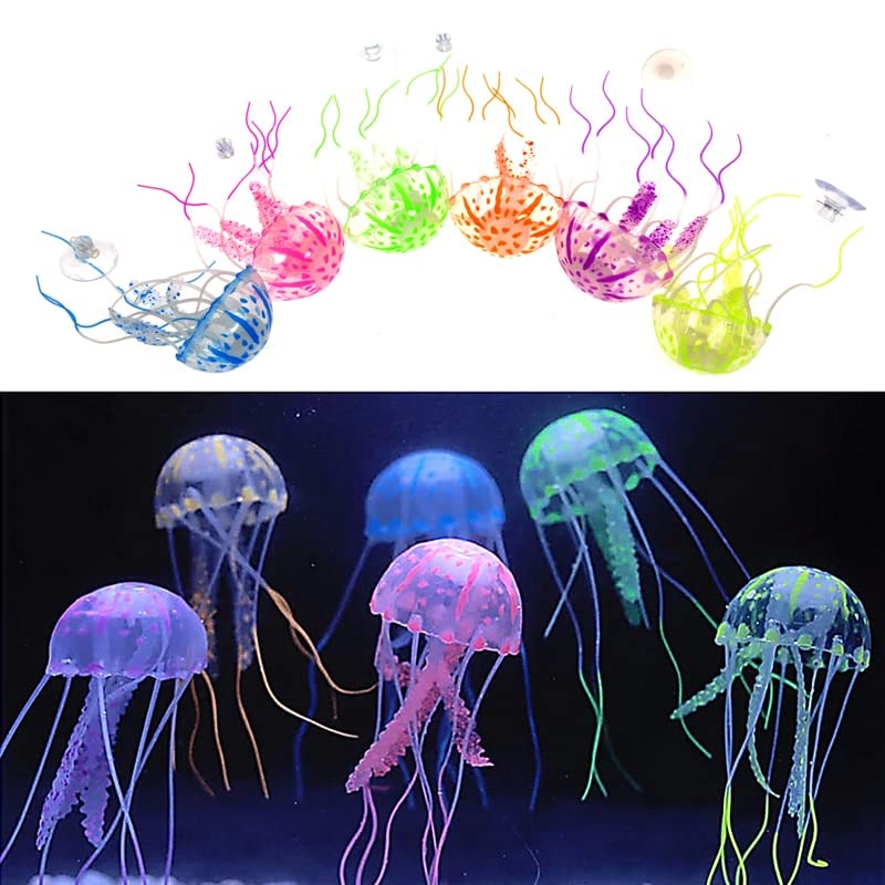 Petzlifeworld Glowing Effect Floating Jellyfish Fish Tank Ornament Decor (1 Pcs, Random Color) (Small) - Bild 2