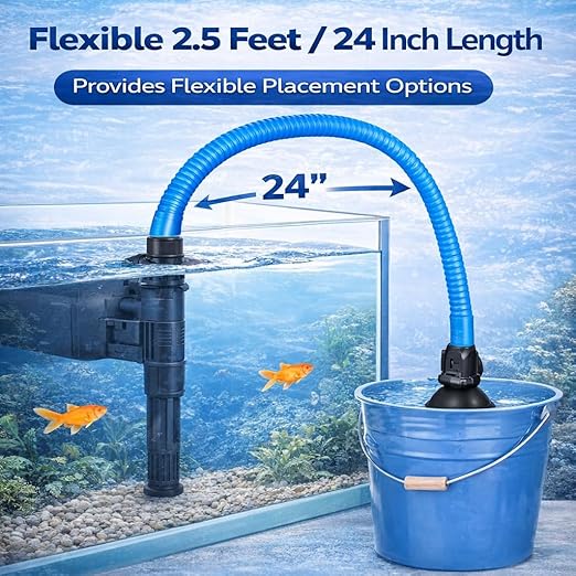 Petzlifeworld Aquarium Flexible Blue Hose Pipe 2.5 Ft | Air & Water Tube for Top Power Filter Pump | 1.7 cm Diameter with Suction Cups - Bild 4