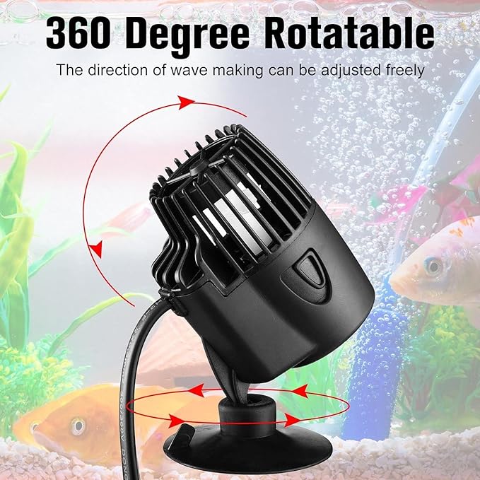 Petzlifeworld 360 Degree Rotating Single Head Aquarium Super Wave Maker (XL-100M | 6W | 3000L/H | Fit for 2 Feet Tank) - Bild 4