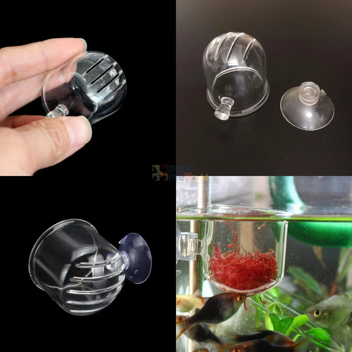 Petzlifeworld Transparent Acrylic Live Blood Worms Feeding Cone with Sucker for Aquarium Fish Tank - Bild 7