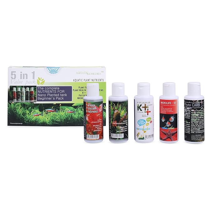 petzlifeworld Aquatic Remedies The Complete NUTRIENTS For NANO Planted Tank Beginner's Pack (5 In 1 Value Pack) Aquatic Plant Nutrients Fertilizer - Bild 2