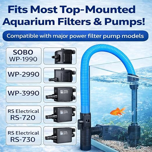 Petzlifeworld Aquarium Flexible Blue Hose Pipe 2.5 Ft | Air & Water Tube for Top Power Filter Pump | 1.7 cm Diameter with Suction Cups - Bild 6