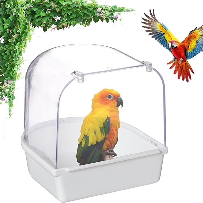 Petzlifeworld Birds Bath Tub (Random Colour) Hanging Bath Tub Birds Cage Acessories Suitable for All Small Birds | Made of Plastic | Non Breakable - Bild 7