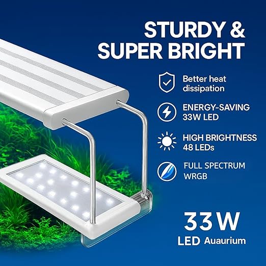 Petzlifeworld P-600 Series LED Aquarium Light – Full Spectrum High Brightness, Extendable Brackets (57–67cm), Energy-Saving Fish Tank Lighting for Freshwater & Saltwater Plants - Bild 5