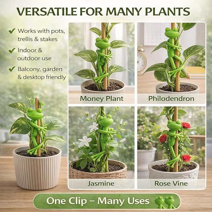 Petzlifeworld Frog Plant Support Clips (2 PCS) – Cute Climbing Plant Holders for Money Plant, Pothos & Philodendron | Flexible Vine Support Tie for Indoor & Outdoor Garden Decor - Bild 8