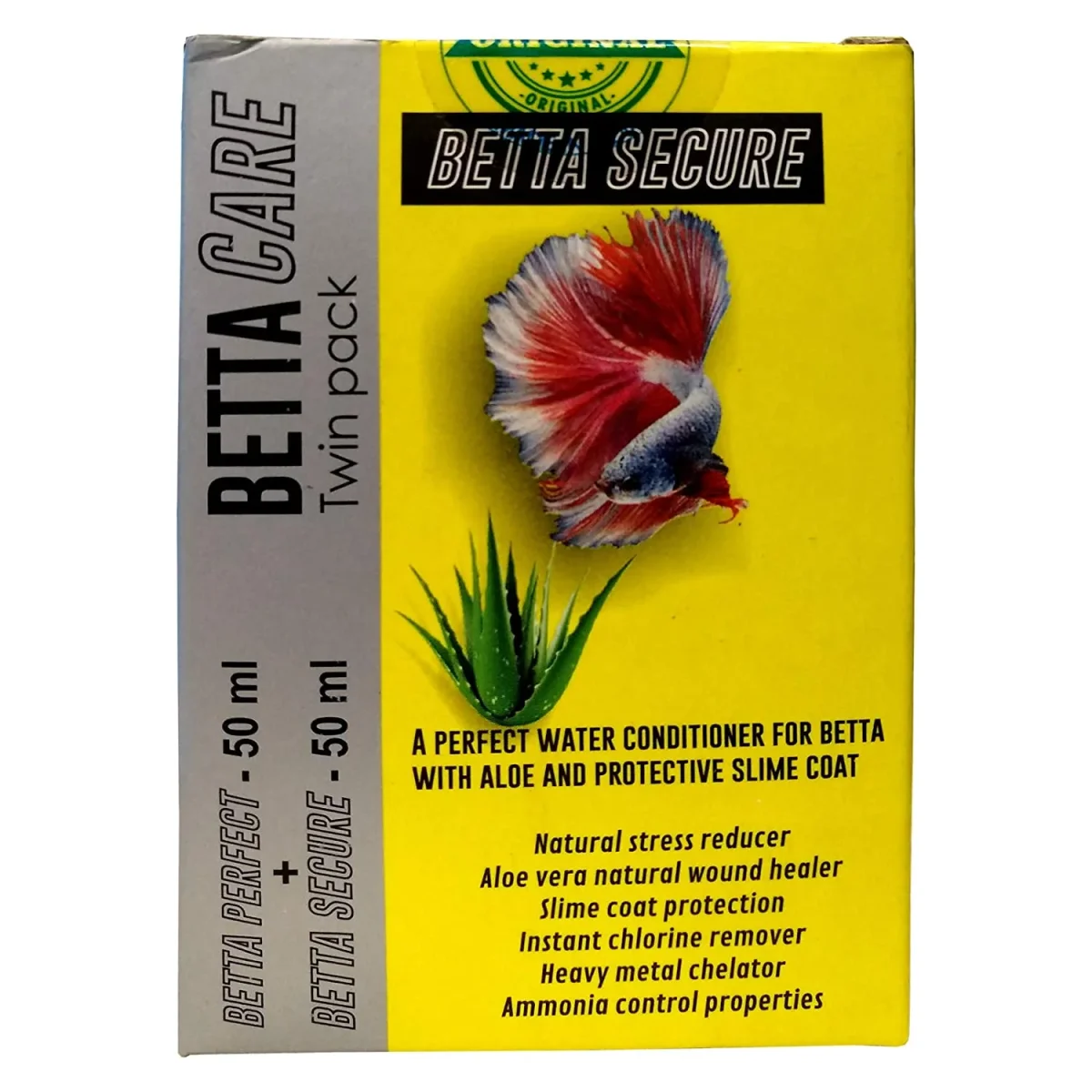 Aquatic Remedies Betta Care Twin Pack (Betta Perfect - 50 ml + Betta Secure - 50 ml) Stress Remover, Aloe Vera Extract + Leaf and Organic Acid Extracts - Bild 2