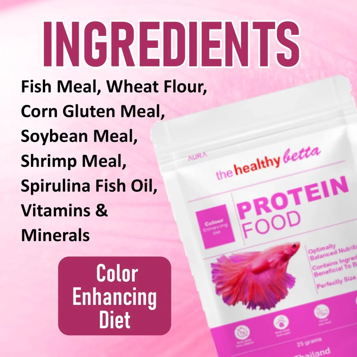 Aura The Healthy Betta Protein Food, 25G | Colour Enhancing Diet - Bild 3
