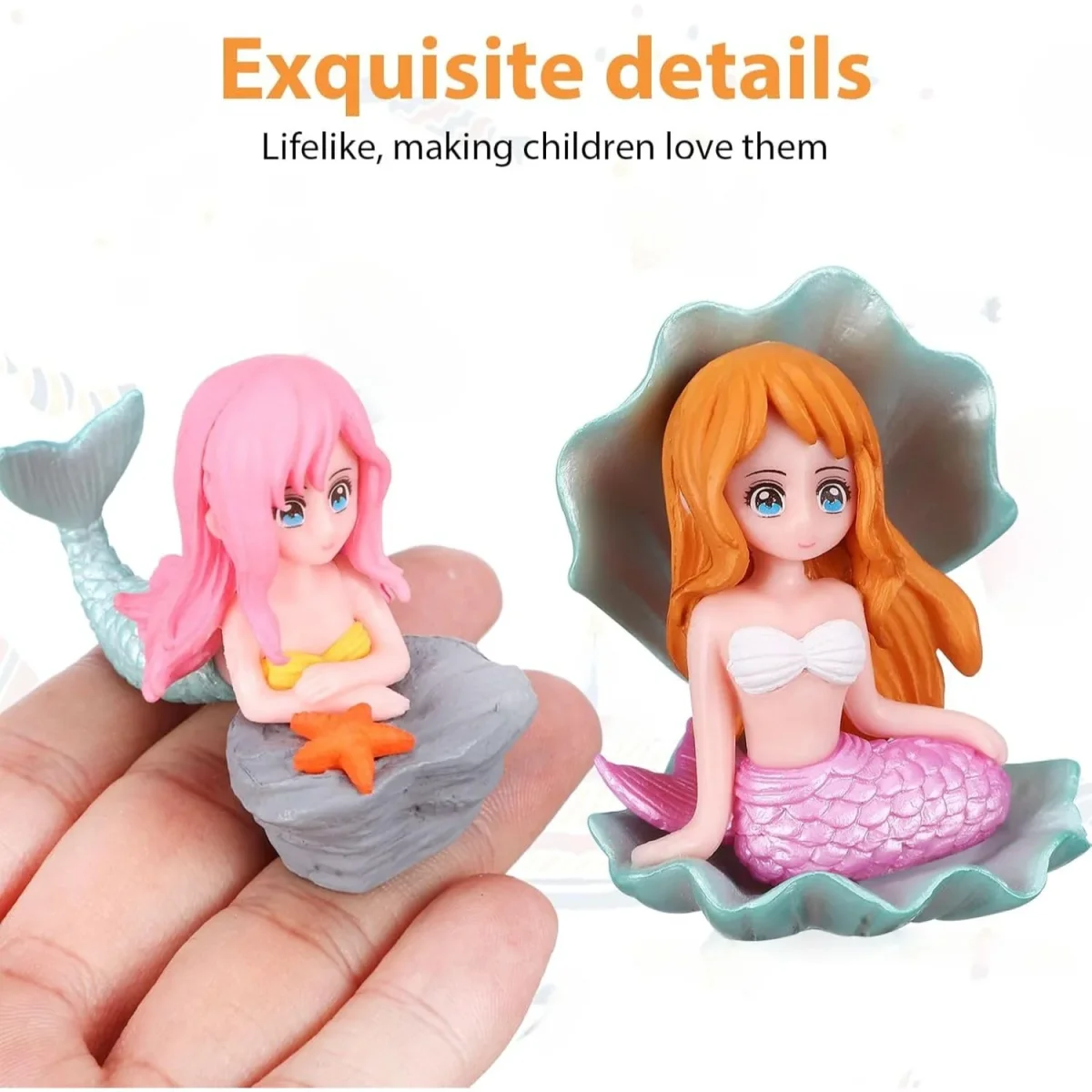 Petzlifeworld Miniature Mermaid (3 Pcs-Any Mermaid) Cute Resin Toys for Aquarium Fish Tank Decoration - Bild 6