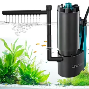 Cherlam Black star  3W | 300L/Hr Aquarium Oil Film Processor with Waterfall Design | Silent Fish Tank Filter for Oxygenation, Circulation & Crystal Clear Water
