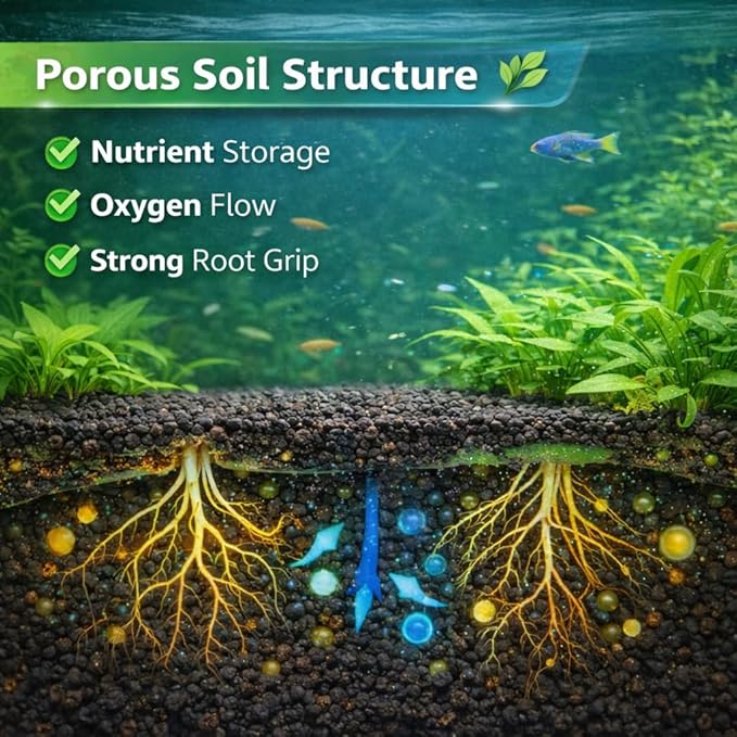 Green Land 6KG Natural Aquarium Soil for Planted Tanks | Pure Natural Aquascaping Soil | Single Wash Technology | Safe for Fish & Shrimp | Nutrient-Rich Porous Substrate - Bild 4