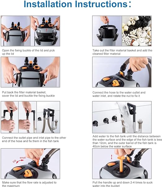 SOBO SF-650F Mini External Canister Filter for Aquarium Fish Tank | Power : 8W | Output : 650L/H - Bild 5