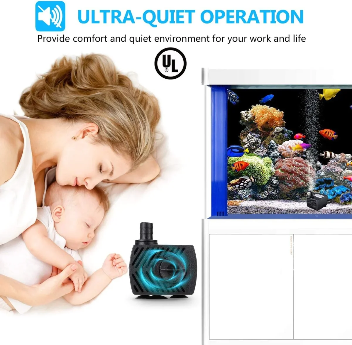 Petzlifeworld A300 | 3W | Water Lifting Height Upto 2 Feet Energy Saving Mini Submersible Pump with Speed Control for Aquarium Fish Tank and Indoor Decoration by Petzlifeworld - Bild 3