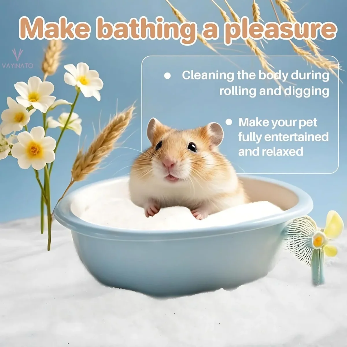 Petzlifeworld 1Kg Dust-Free Natural Flavour Bath Sand for Hamster Odor-Control Grooming Sand for Hamsters, Guinea Pigs, Gerbils & Chinchillas | Clean, Safe & Mess-Free Bathing - Bild 5