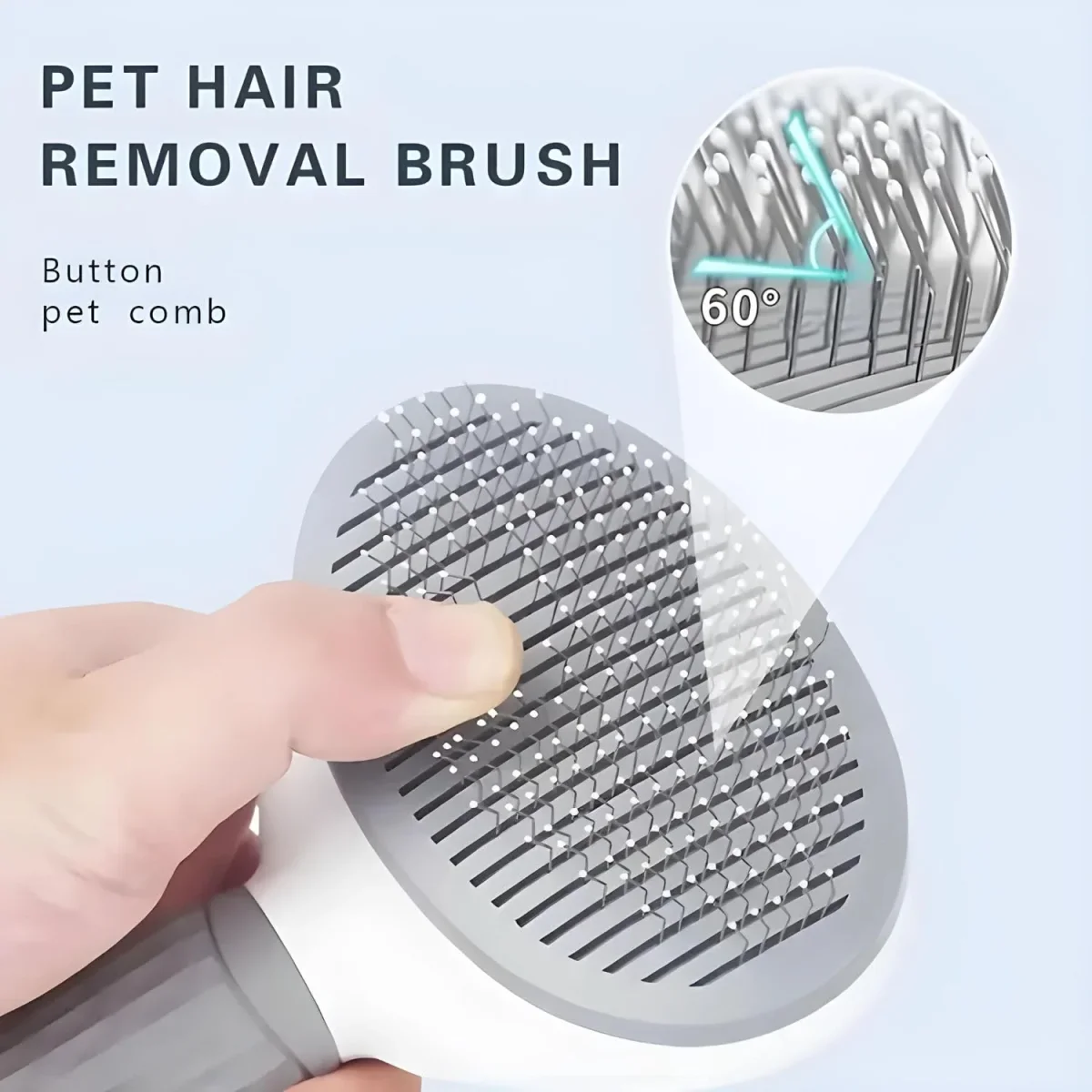 PetzLifeworld One Click Self-Cleaning Smooth Brush, Dog Cat Rabbit Pet Grooming Shedding Brush - Bild 7