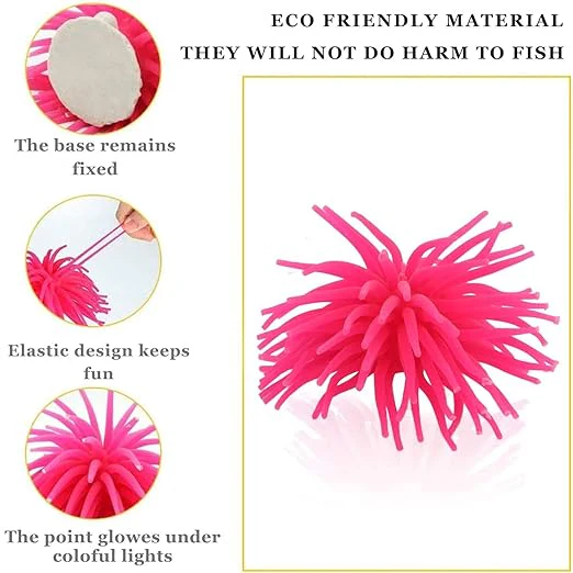 Petzlifeworld Aquarium Underwater Silicone Simulation Artificial Fake Anemone Ornament Fish Tank Decoration Plant (Random Color) - Bild 7