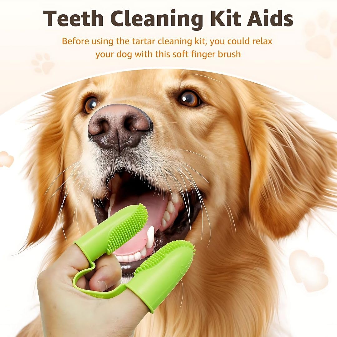 PetzLifeworld 1 Pcs (Double Finger-Random Color) Silicone Dog & Cat Finger Toothbrush | All-Around Dental Care for Dogs, Puppies & Cats - Bild 4