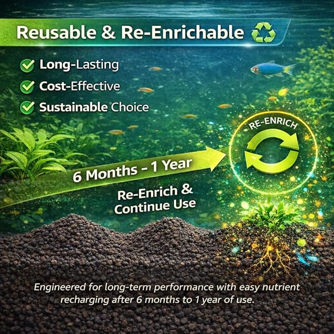 Green Land 6KG Natural Aquarium Soil for Planted Tanks | Pure Natural Aquascaping Soil | Single Wash Technology | Safe for Fish & Shrimp | Nutrient-Rich Porous Substrate - Bild 8