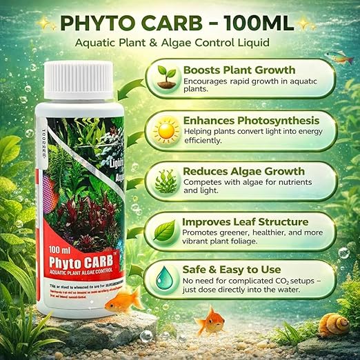 Petzlifeworld Aquatic Remedies 2 PCs Phytocarb (100ml x 2 = 200ml) | Liquid Carbon + Algae Control | CO2 Plus – Algae Minus | Planted Aquarium Fish Tank Supplement - Bild 4