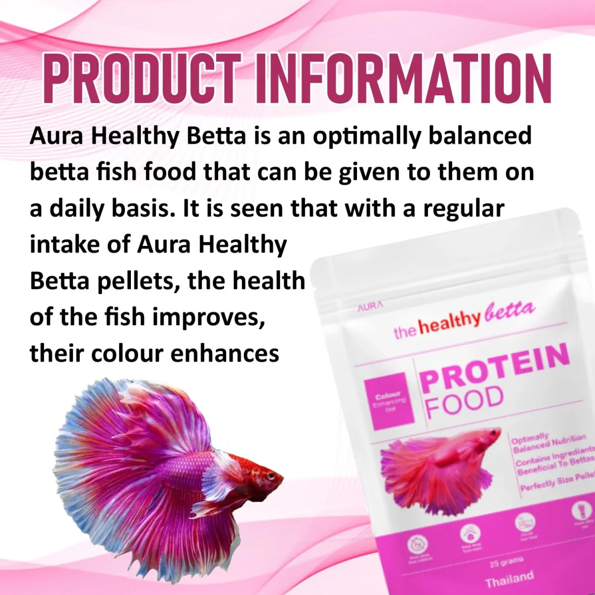 Aura The Healthy Betta Protein Food, 25G | Colour Enhancing Diet - Bild 5