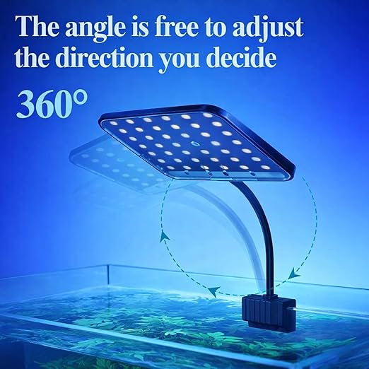 Bluepet 10W Flat Nano S3 Full Spectrum Aquarium Light – Clip-On LED Light with 360° Flexible Head for Planted Nano Fish Tanks - Bild 5